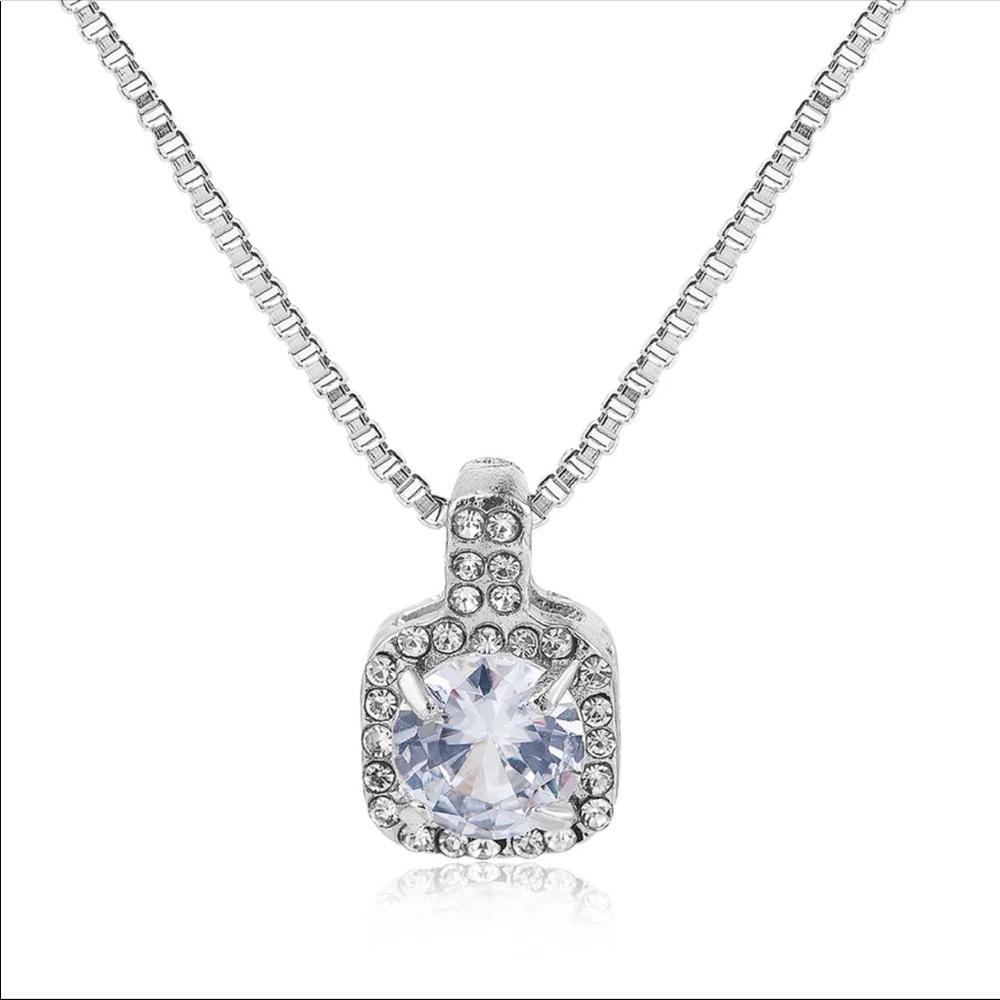 Square Rhinestone Crystal Zircon Pendant - Picture 6 of 8